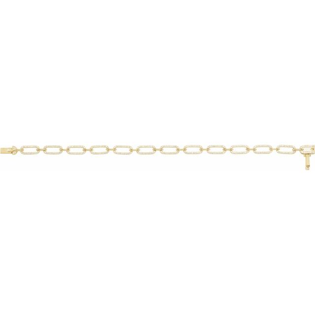 14K Yellow 9/10 CTW Natural Diamond Link 7" Bracelet