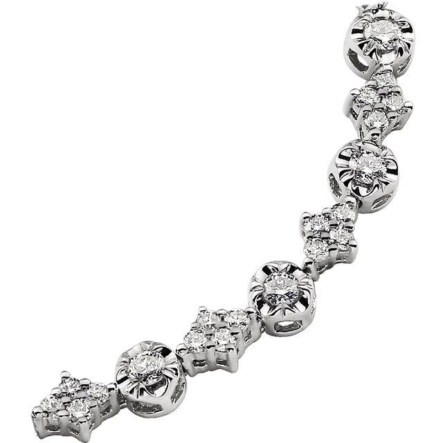 14K White 2 1/2 CTW Diamond 7.5" Bracelet