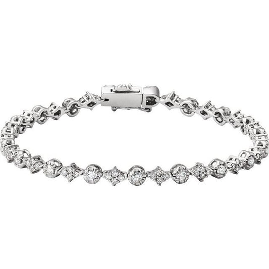 14K White 2 1/2 CTW Diamond 7.5" Bracelet