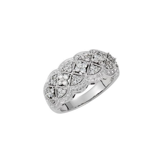 14K White 1/2 CTW Natural Diamond Ring