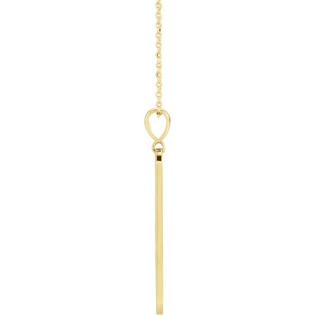 14K Yellow .0075 CTW Natural Diamond Moon Phase Bar 16-18" Necklace