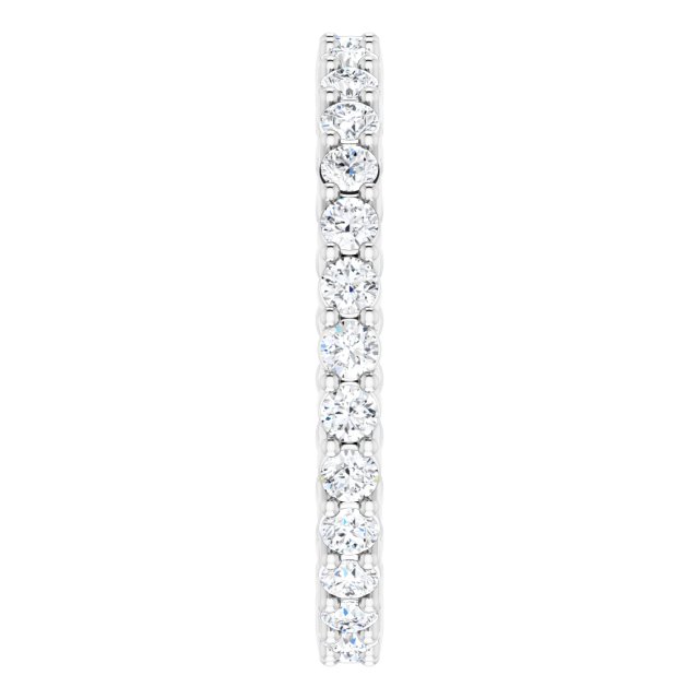 14K White 1/2 CTW Natural Diamond Reversible Eternity Band Size 7