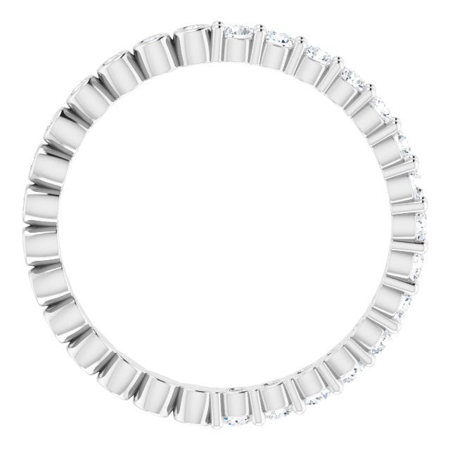 14K White 1/2 CTW Natural Diamond Reversible Eternity Band Size 7